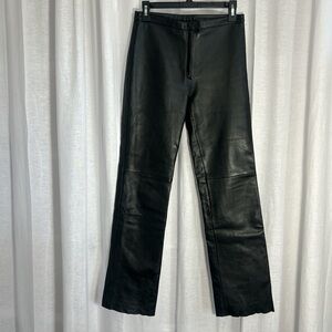 Black Boot Cut 100% Leather Pants